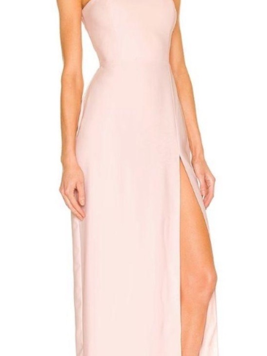 Amanda Uprichard Dresses & Skirts - Amanda Uprichard Strapless Blush Pink Maxi Dress with High Slit